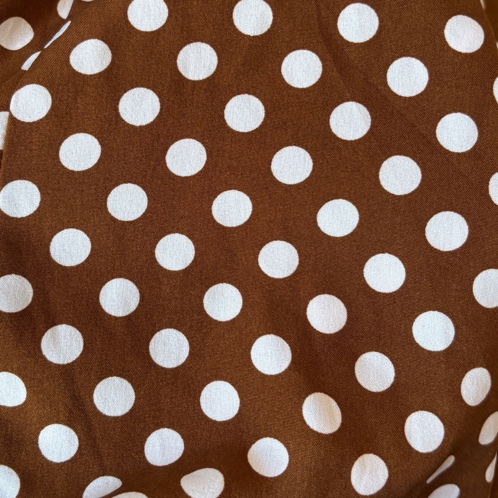 Ecowish Polka Dot Sundress Md Brown White Hi Low Flowy Lightweight Pretty Woman - Picture 11 of 12